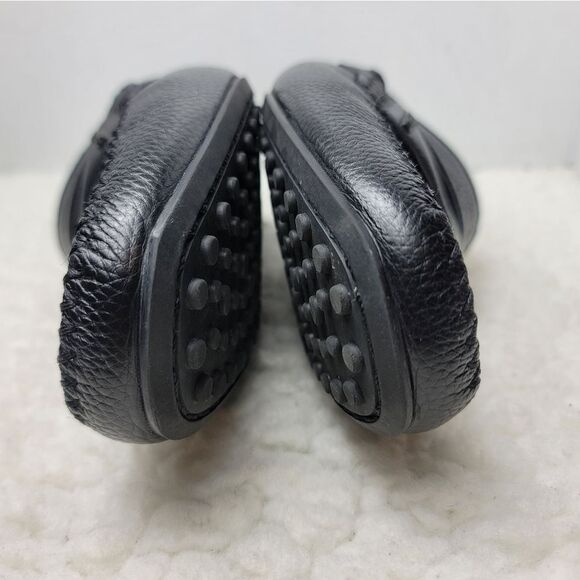 Louis Feraud Paris Mens Driving Boat Loafer Size 9.5 Black Pebbled Leather Shoes main image 5